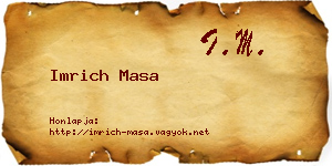 Imrich Masa névjegykártya